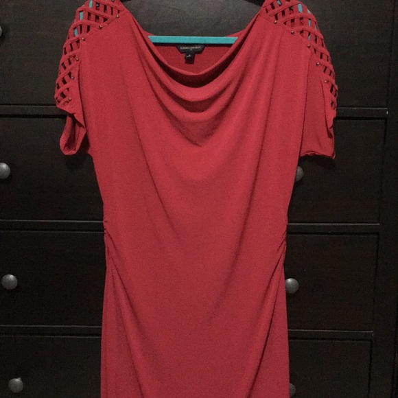 Red Lattice Banana Republic Jersey Dress - Picture 2 of 7